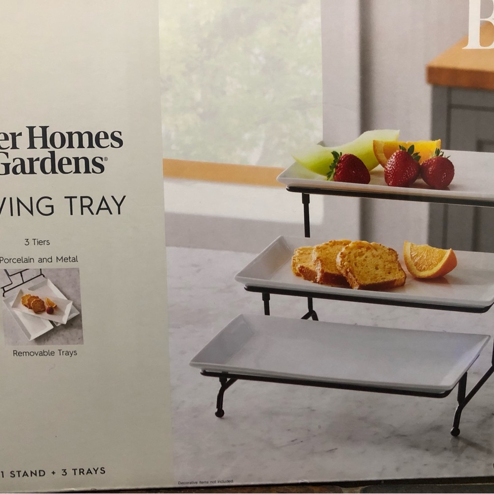 Better Homes And Gardens 3-Tier Serving Tray - White and Black